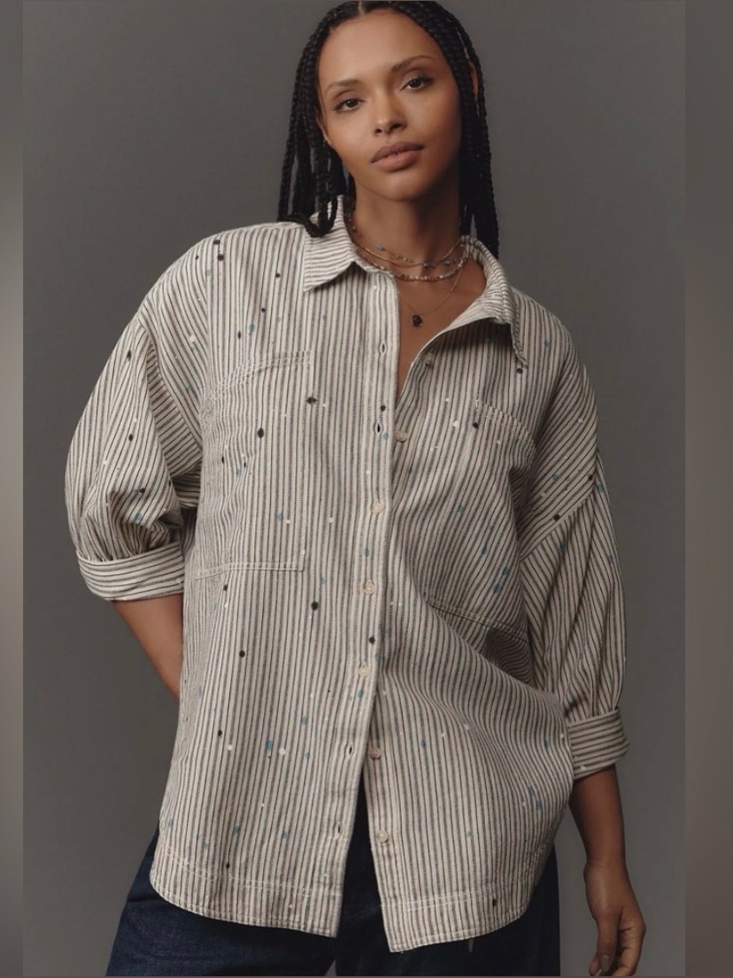 Pilcro Studio Smock Buttondown Shirt Oversized Xs/S